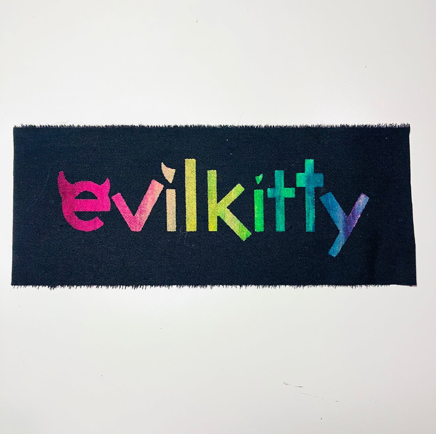 Evil Kitty Rainbow Patch 🌈🖤