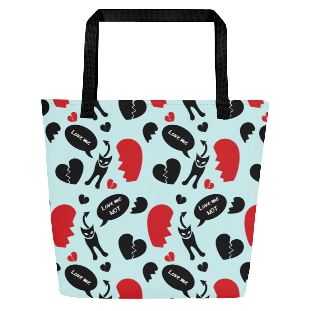 Anti Valentine's Day Evil Kitty Tote