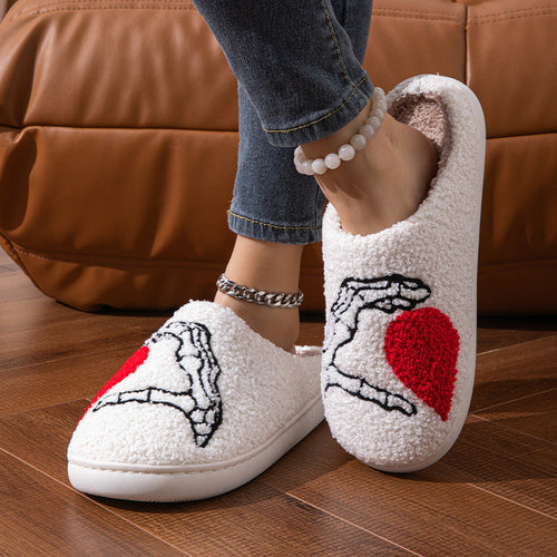 💀🖤 Halloween Love Skull-Hand Slippers 🖤💀