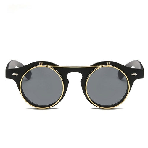 Women Retro Round Steampunk Sunglasses