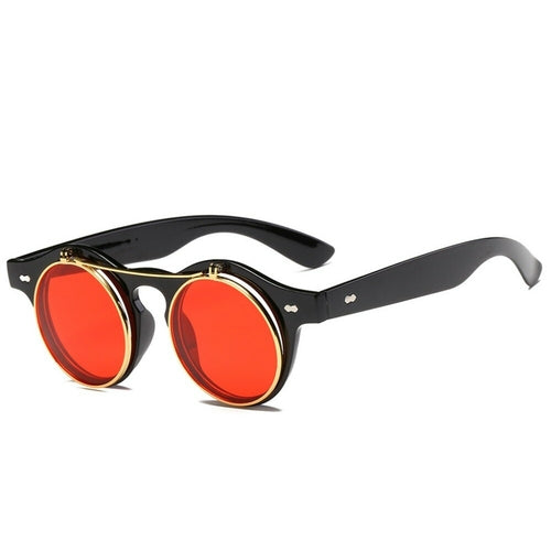 Women Retro Round Steampunk Sunglasses