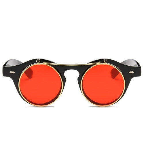 Women Retro Round Steampunk Sunglasses