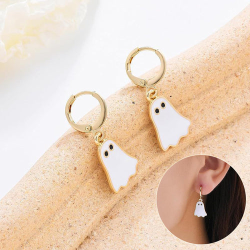 Halloween Ghost Earrings For Women Gold Ghost Huggie Hoop Earrings