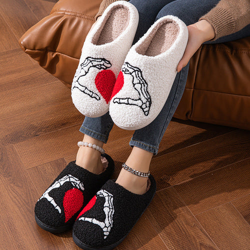 💀🖤 Halloween Love Skull-Hand Slippers 🖤💀
