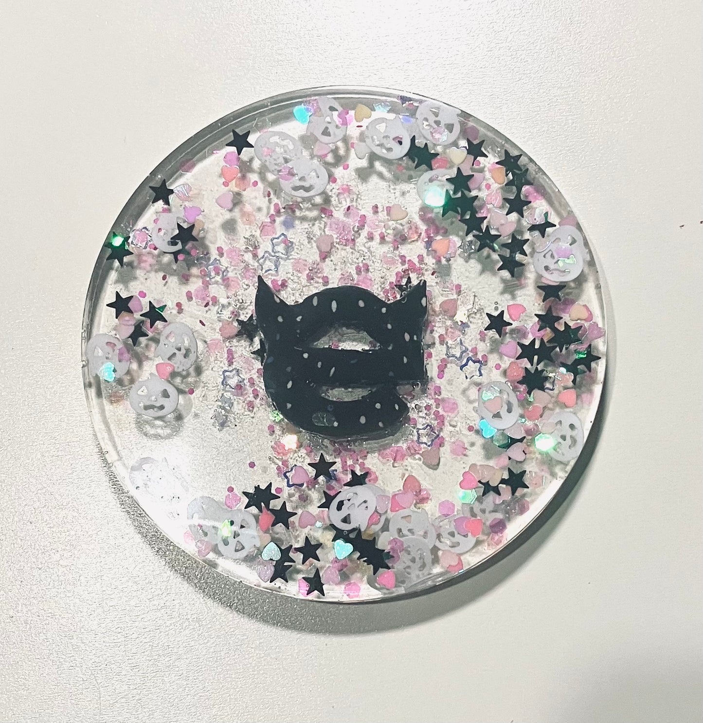 Midnight Sparkle Evil Kitty Coaster ✨🐾