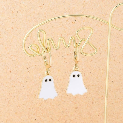 Halloween Ghost Earrings For Women Gold Ghost Huggie Hoop Earrings