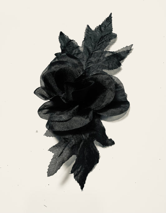 Midnight Thorn Rose Brooch