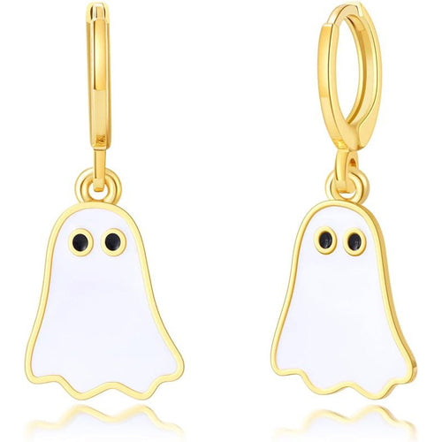 Halloween Ghost Earrings For Women Gold Ghost Huggie Hoop Earrings