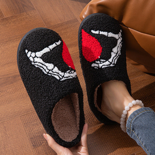 💀🖤 Halloween Love Skull-Hand Slippers 🖤💀