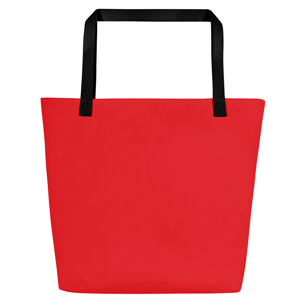 Anti Valentine's Day Red Tote with a pocket