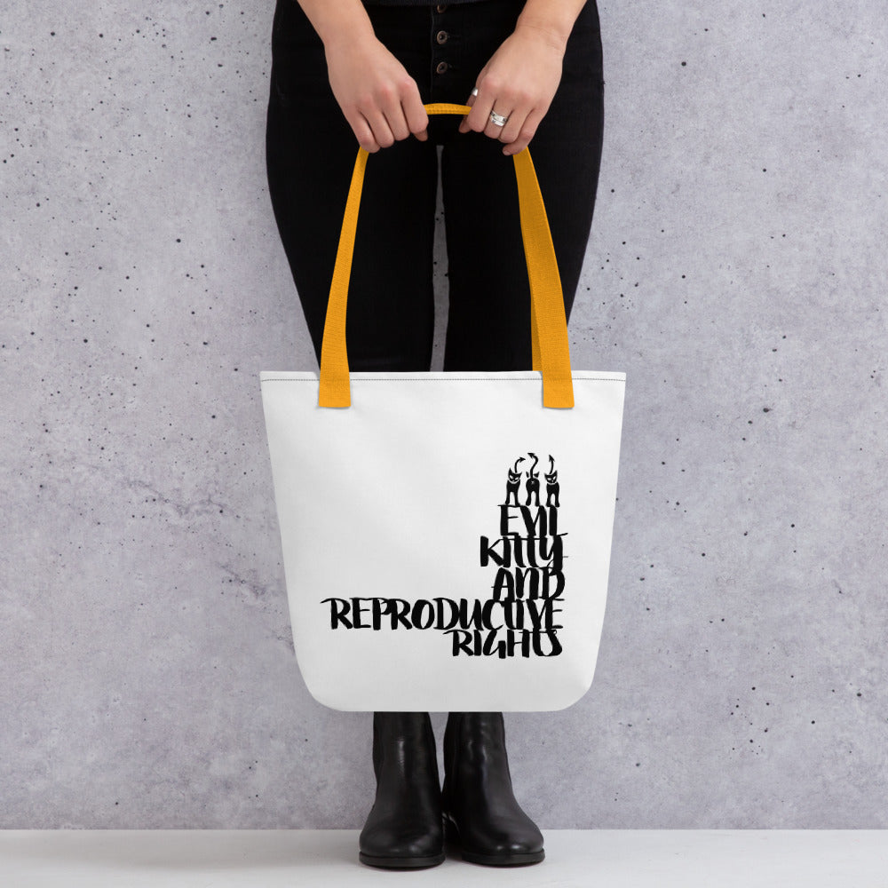 "Evil Kitty and Reproductive Rights" Tote bag