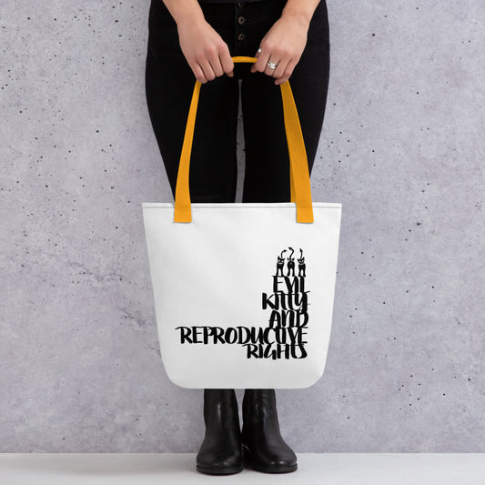 "Evil Kitty and Reproductive Rights" Tote bag