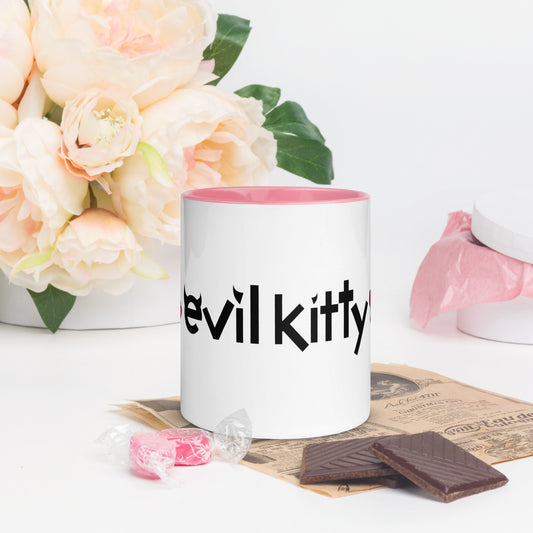 Evil Kitty with Roses Mug